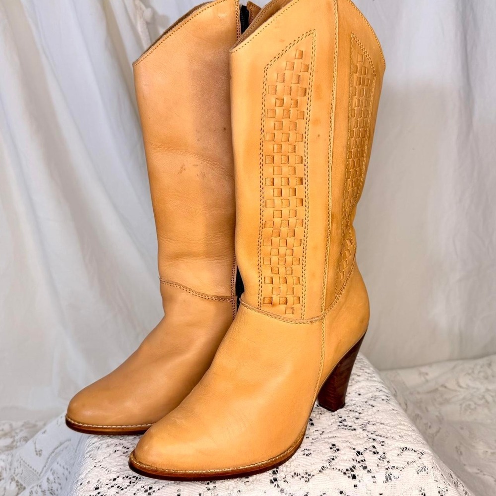Vintage circa 1980s Romanian Leather Western Boots – Women's 7.5